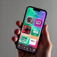 Celular exibindo plataformas de podcasts
